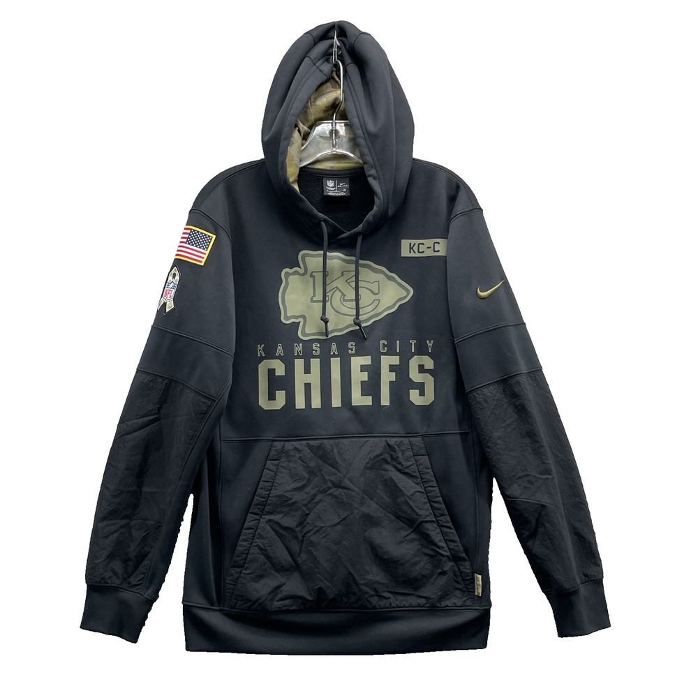 Nike Kansas City Chiefs NFL Hoodie Mens Small Salute to Service On Field Freedom